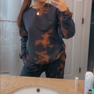 reverse tie dye / bleach sweat suit